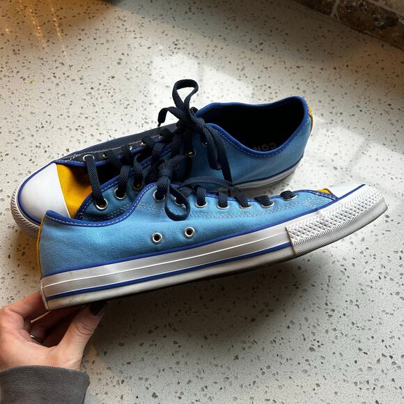 Blue and Gold Custom Converse All Star Shoes Mens 10.5 - Picture 4 of 7